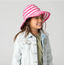 Fuchsia striped kids hat