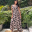 Cow Creme Wrap Maxi Dress