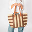 Bolso Tote XL con Estampado de Rayas Alma Marrón