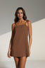 Vestido Corto de Lino Leblon Camel