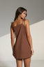 Vestido Corto de Lino Leblon Camel
