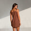 Vestido Corto de Lino Leblon Camel