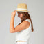 Sombrero Fedora de Rayas Repelente al Agua UBF1120 Natural White